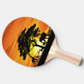 アフリカのサバンナに生息する野生動物の夕日 卓球ラケット (横)