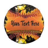 アフリカのサバンナに生息する野生動物の夕日 野球ボール (正面)