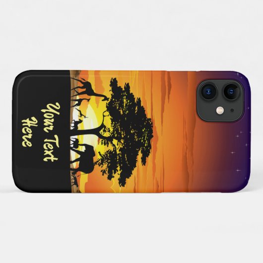 アフリカのサバンナに生息する野生動物の夕日 Case-Mate iPhoneケース (裏面(横))