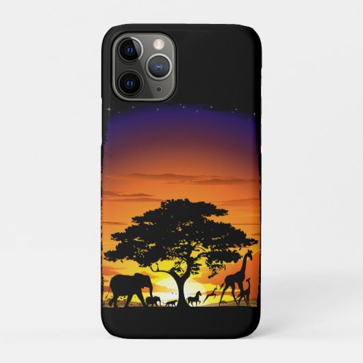 アフリカのサバンナに生息する野生動物の夕日 Case-Mate iPhoneケース (裏)