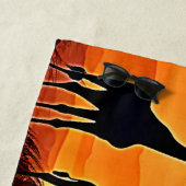 アフリカのサバンナのサンセットキリンのシーン ビーチタオル (インサイチュ)