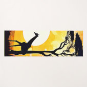 アフリカのサバンナのサンセットキリンのシーン ヨガマット (正面(横))