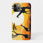 アフリカのサバンナのサンセットキリンのシーン Case-Mate iPhoneケース (裏)
