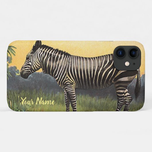 アフリカのサバンナのヴィンテージシマウマ、野生動物 Case-Mate iPhoneケース (裏面(横))