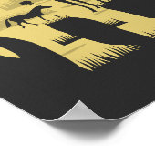 アフリカのサバンナの象 アカシアの木 日没 自然 ポスター (角)