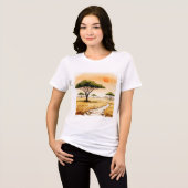アフリカのサバンナの風景 トライブレンドTシャツ (正面全面)