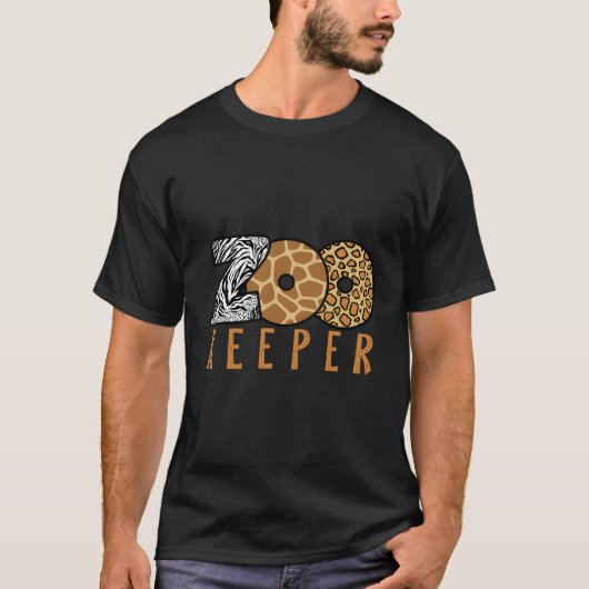 アフリカのサバンナ動物園の動物飼育員 Tシャツ (正面)