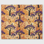 アフリカのサバンナ・サンセットで鹿を追う人々への贈り物 ラッピングペーパー (フラット)