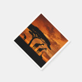 アフリカのサファリで夕暮れ スタンダードカクテルナプキン (角)