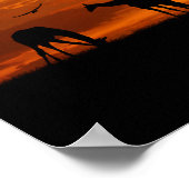 アフリカのサファリで夕暮れ ポスター (角)