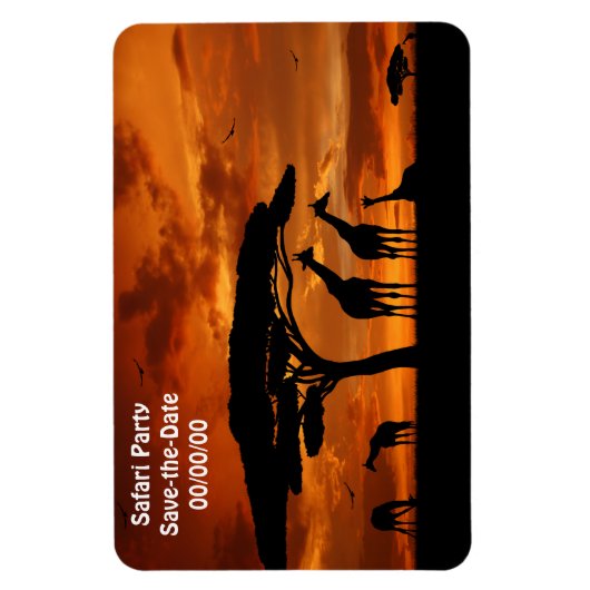 アフリカのサファリで夕暮れ マグネット (縦)