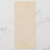 アフリカのサファリのキリンの木のヴィンテージウェディングメニュー メニュー (裏面)