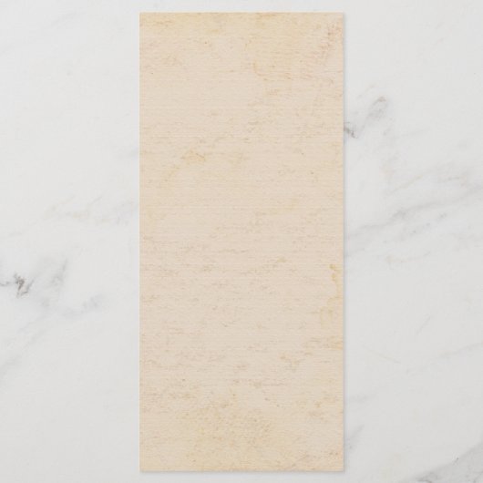 アフリカのサファリのキリンの木のヴィンテージウェディングメニュー メニュー (裏面)