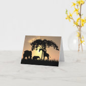 アフリカのサファリのサンセットカード カード (黄色い花)