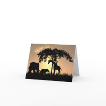アフリカのサファリのサンセットカード