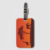アフリカのサファリのシルエット-荷物のラベル ラゲッジタグ (正面縦)