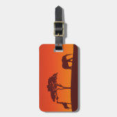 アフリカのサファリのシルエット-荷物のラベル ラゲッジタグ (正面縦)