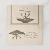 アフリカのサファリのジャフラフとツリー結婚の座席 プレイスカード (外部開封)