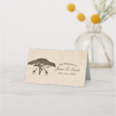 アフリカのサファリのジャフラフとツリー結婚の座席 プレイスカード (正面)