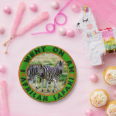 アフリカのサファリのゼブラペアに行った ペーパープレート (パーティー)