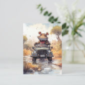 アフリカのサファリのヒッポポストカード ポストカード (スタンド正面)