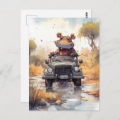 アフリカのサファリのヒッポポストカード ポストカード (正面/裏面)