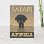アフリカのサファリのヴィンテージ旅行ポスター カード (正面)