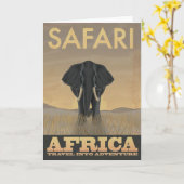 アフリカのサファリのヴィンテージ旅行ポスター カード (黄色い花)