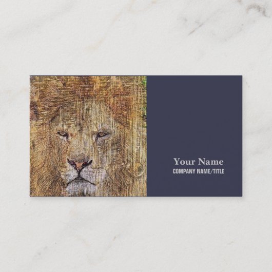 アフリカのサファリの動物の威厳のあるライオン 名刺 (正面)