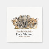 アフリカのサファリの動物の赤ちゃんシャワー スタンダードカクテルナプキン (正面)