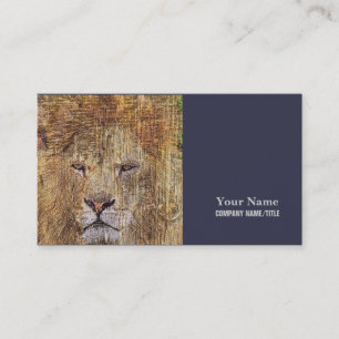 アフリカのサファリの動物の野性生物の威厳のあるなライオン 名刺