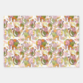 アフリカのサファリの動物トゥイーン10代のボホ誕生日 ラッピングペーパーシート (正面)