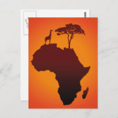 アフリカのサファリの地図 – はがき (正面/裏面)