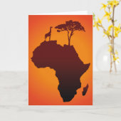 アフリカのサファリの地図 – グリーティングカード (黄色い花)