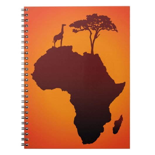 アフリカのサファリの地図 – ノートブック (正面)