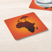 アフリカのサファリの地図-ペーパーコースター スクエアペーパーコースター (アングル)