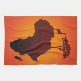 アフリカのサファリの地図-台所タオル キッチンタオル