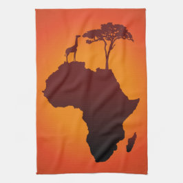 アフリカのサファリの地図-台所タオル キッチンタオル