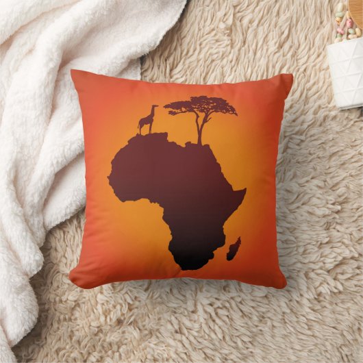 アフリカのサファリの地図-枕 クッション (ブランケット)