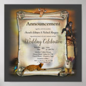 アフリカのサファリの夕日のお知らせ ポスター (正面)