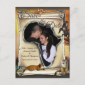 アフリカのサファリの夕日を保存 案内ポストカード (正面)