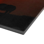 アフリカのサファリの日没動物のシルエット カッティングボード (角)