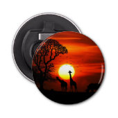 アフリカのサファリの日没動物のシルエット 栓抜き (正面)