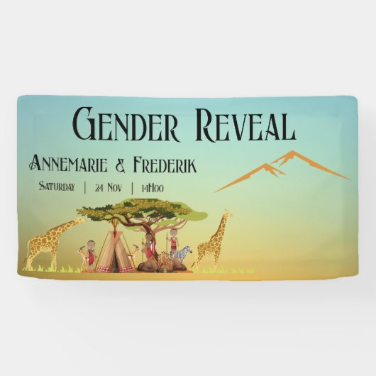 アフリカのサファリを性別で表示 横断幕 (横)