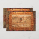 アフリカのサファリウェディングRSVP返信カード 出欠カード (正面/裏面)