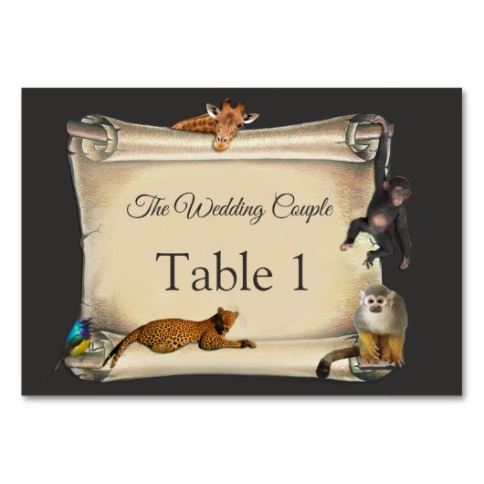 アフリカのサファリサンセットテーブルカード テーブルナンバー (正面)