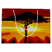 アフリカのサファリサンセット ラージペーパーバッグ (裏面)