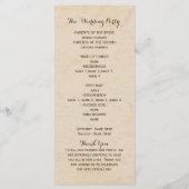 アフリカのサファリジャフェヴィンテージウェディングプログラム プログラム (裏面)