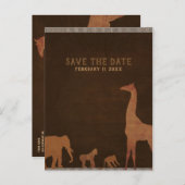 アフリカのサファリジャングル動物園のヴィンテージ保存日 案内ポストカード (正面/裏面)