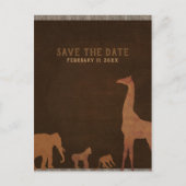 アフリカのサファリジャングル動物園のヴィンテージ保存日 案内ポストカード (正面)